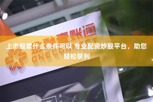 上市股票什么条件可以 专业配资炒股平台，助您轻松获利